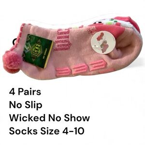 Wicked Universal No Slip No Show Women Size 4-10 Socks